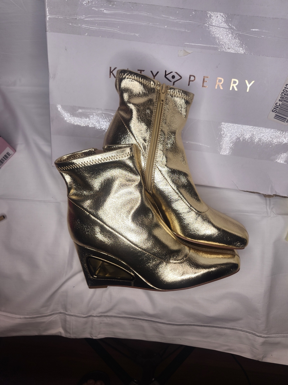 Katy Perry Collections Metallic Gold Ankle Boots